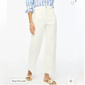 J. Crew Tall Wide Leg Jean in Everyday Stretch Size 32T White BR053 New